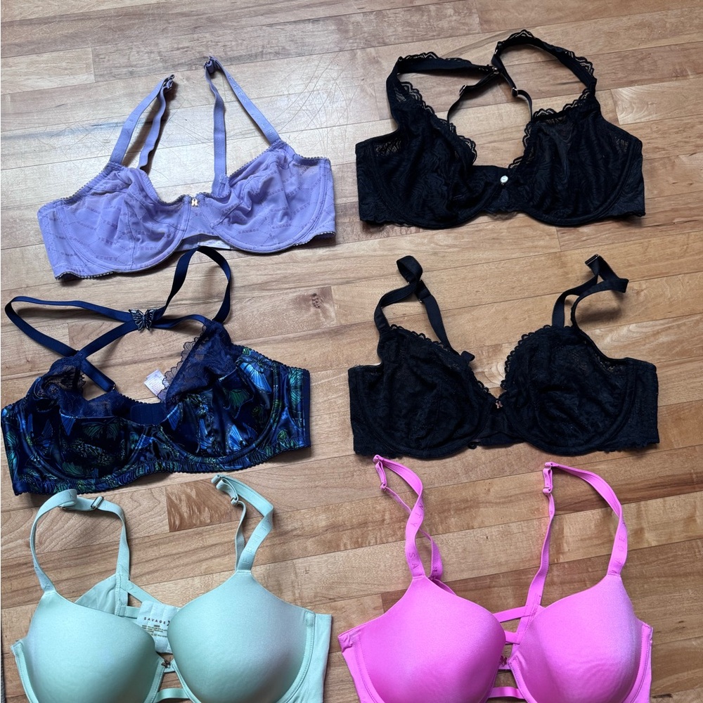 Savage x Fenty 6 pack of bras. All size 38DD. Assorted styles.